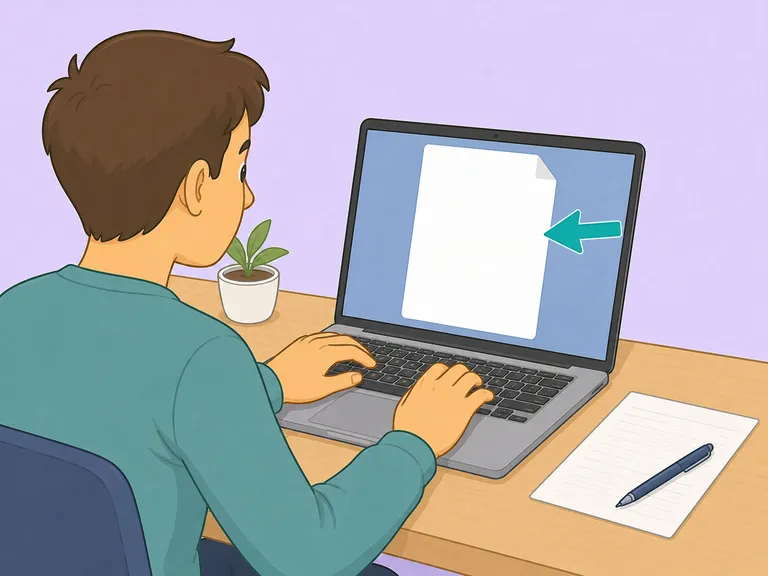 En person skriver ett uppsägningsbrev på sin laptop.