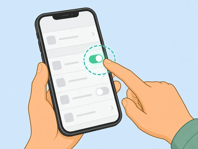 Hand som slår på iCloud-säkerhetskopieringsreglaget i iPhone-inställningar.